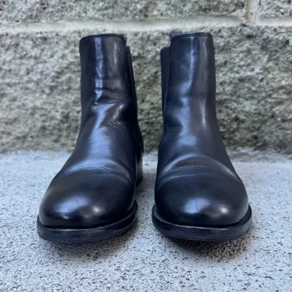 FRYE Melissa Chelsea Boots Womens 7 Black Ankle Boot Italian Leather Bootie - Picture 12 of 13